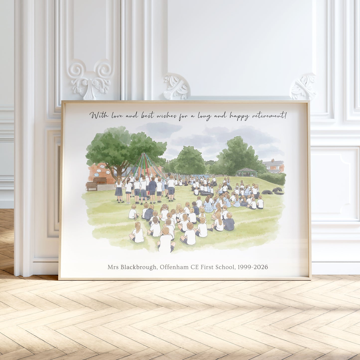 Personalised Watercolour Retirement or Leaving Gift