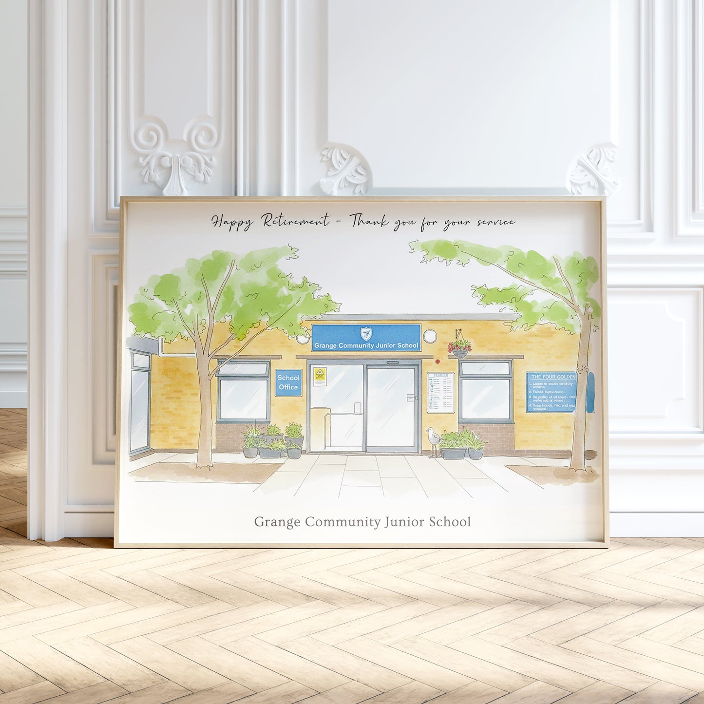 Personalised Watercolour Retirement or Leaving Gift