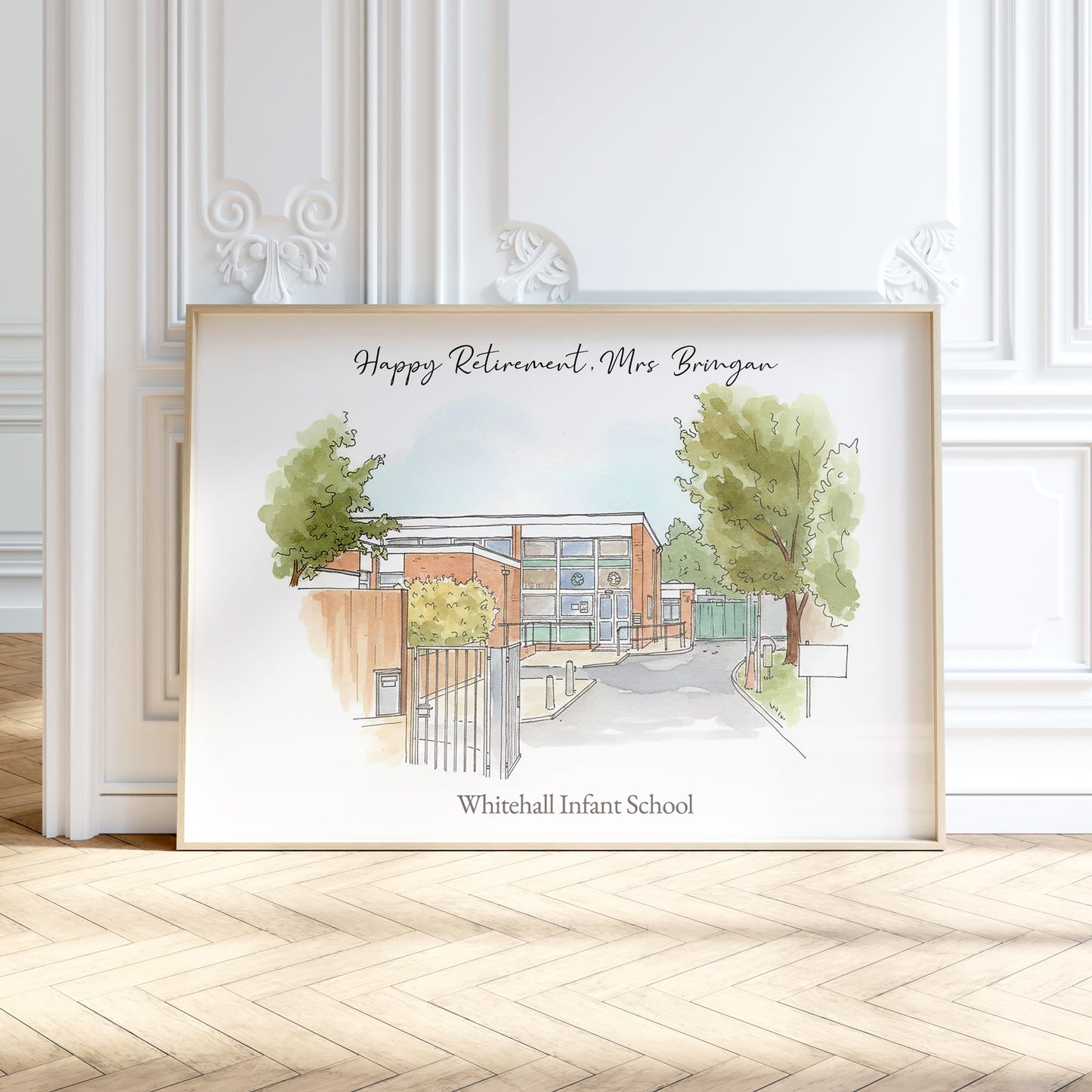 Personalised Watercolour Retirement or Leaving Gift