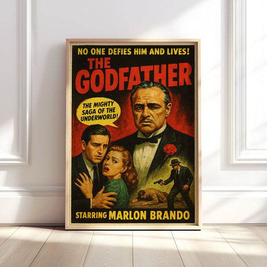 The Godfather 1950's B-Movie Style Wall Poster