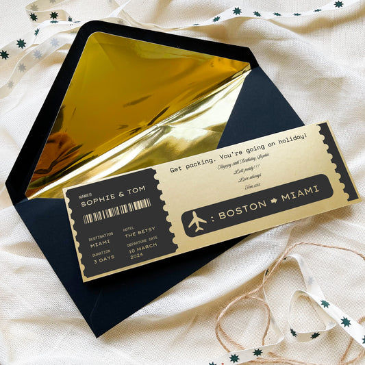 Personalised Boarding Pass Travel Ticket Keepsake