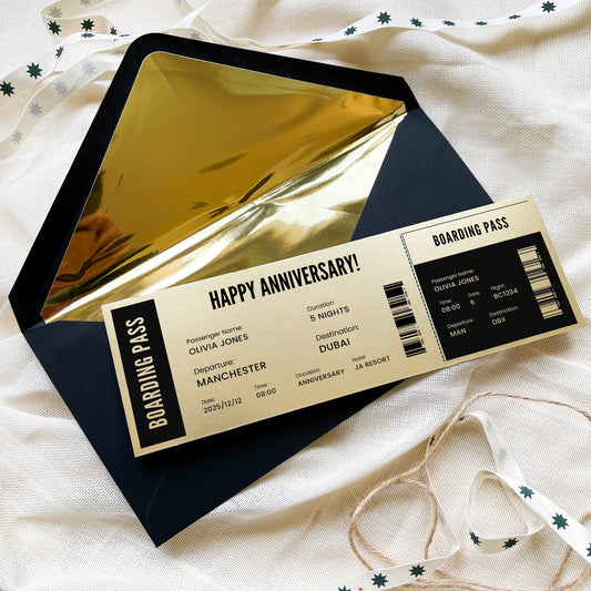Personalised Boarding Pass Travel Ticket Keepsake