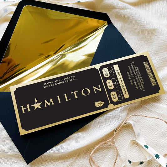 Personalised Hamilton Theatre Show Ticket Keepsake