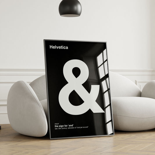 Helvetica '&' Monochrome Art Print