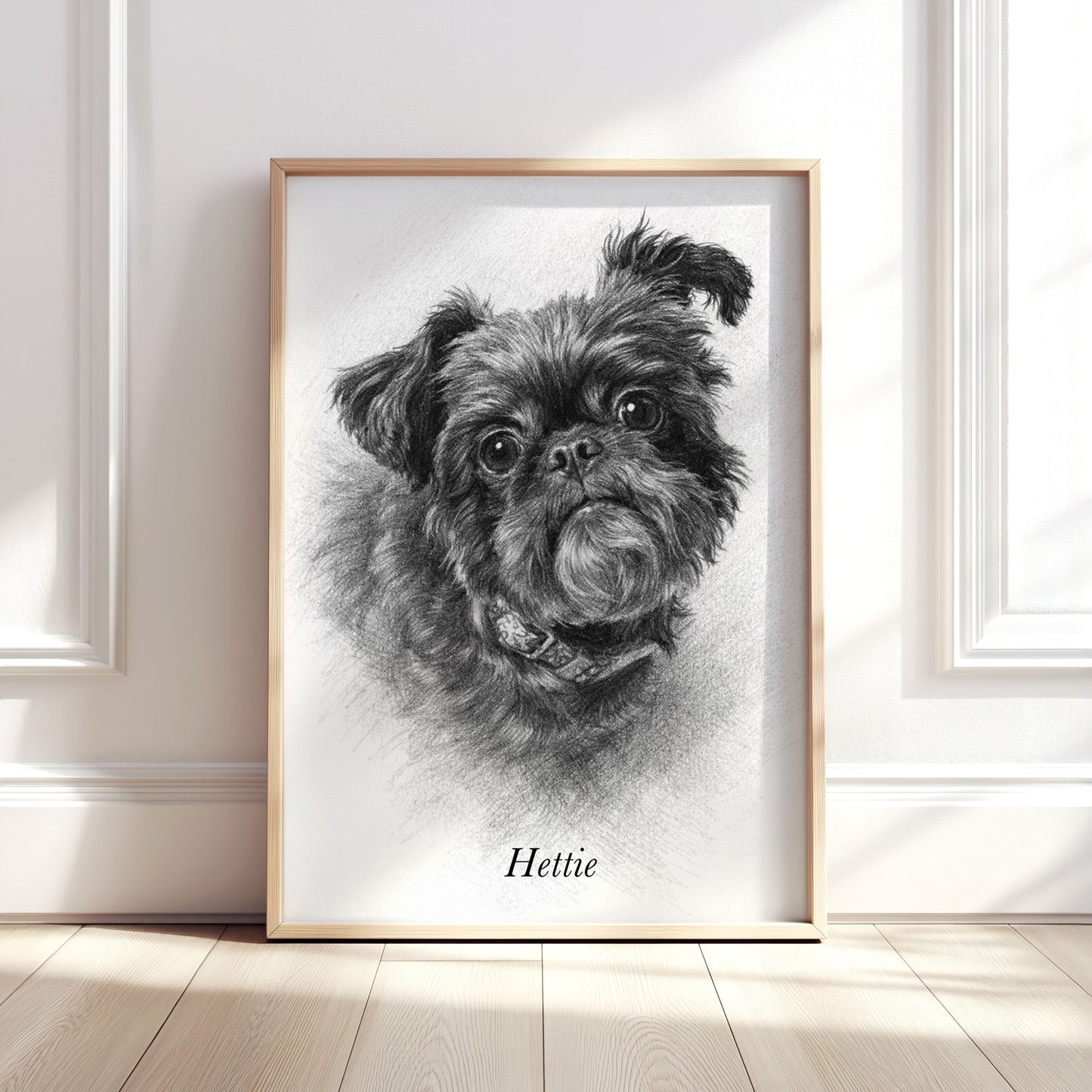 Personalised Pencil Sketch Style Pet Portrait Print
