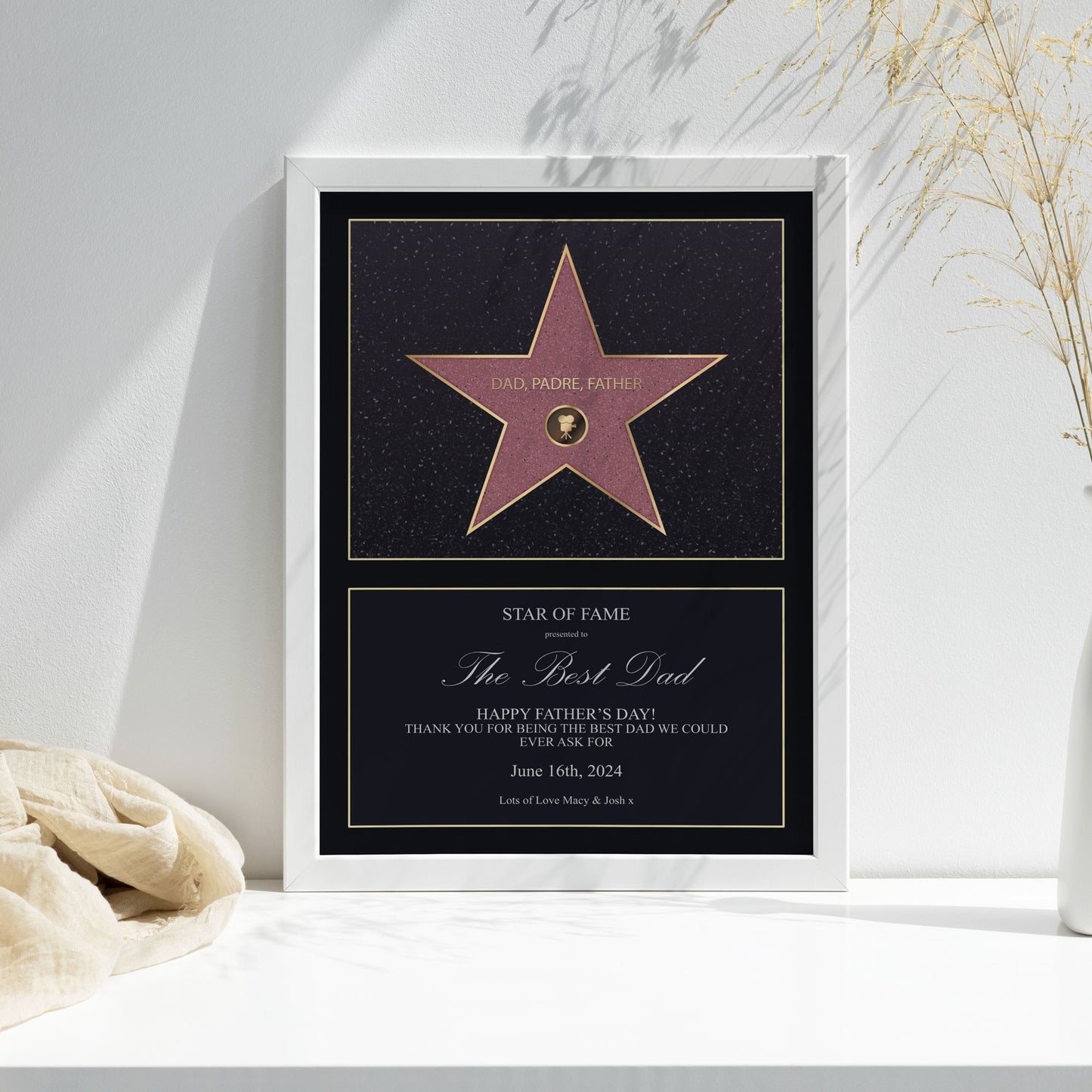 Personalised Hollywood Star Sign Print