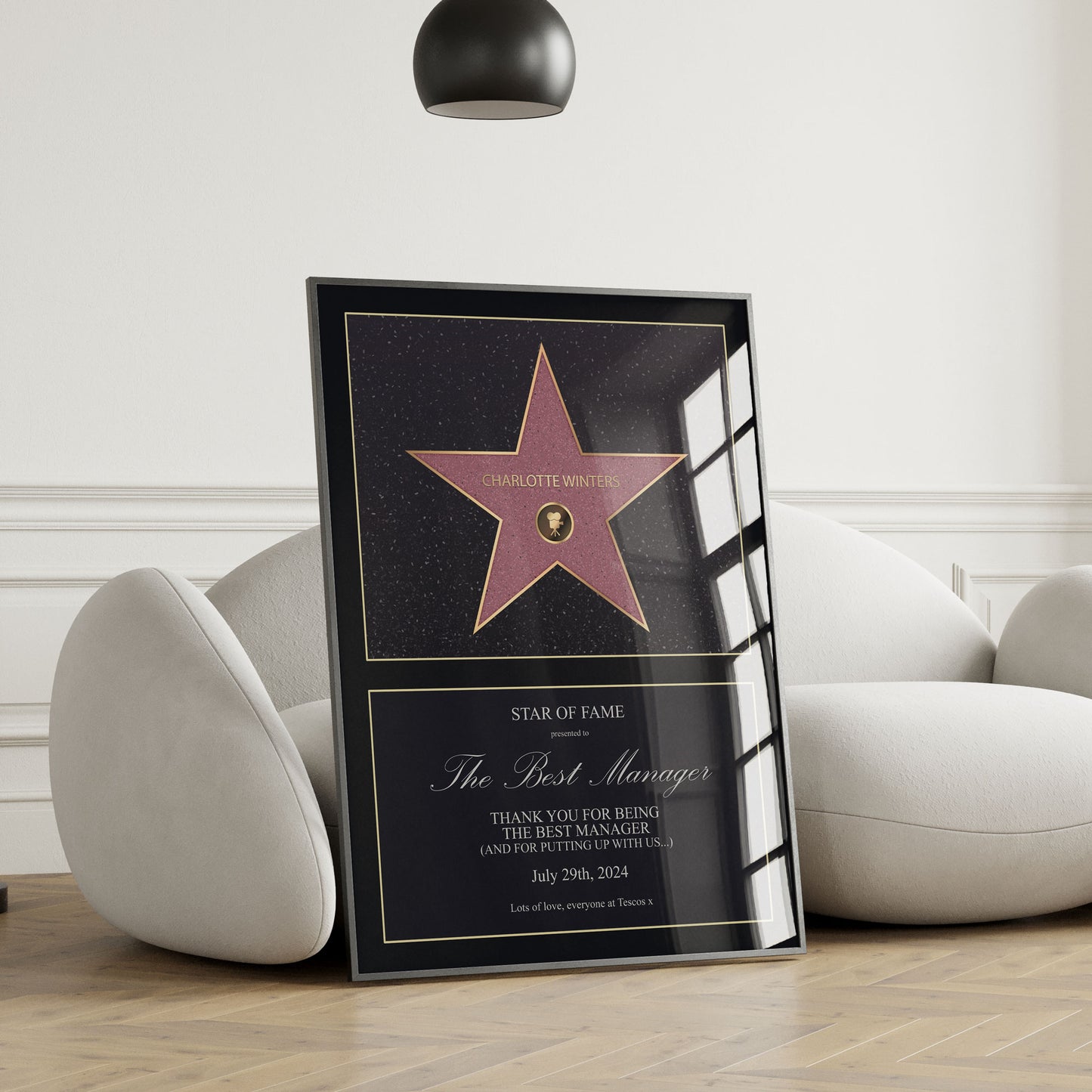 Personalised Hollywood Star Sign Print