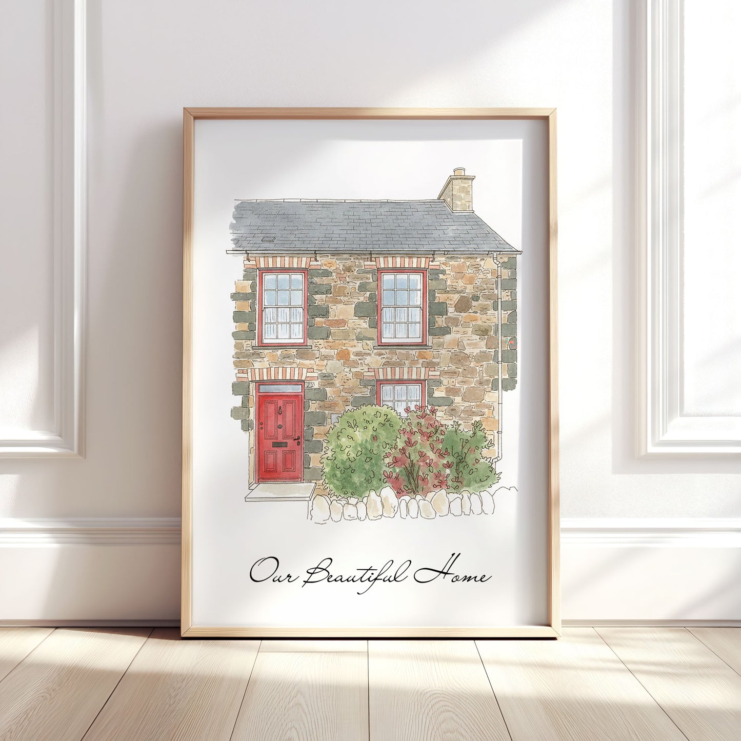 Personalised Watercolour Home Portrait