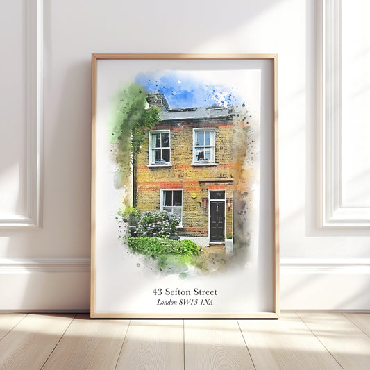Personalised Watercolour Home Portrait