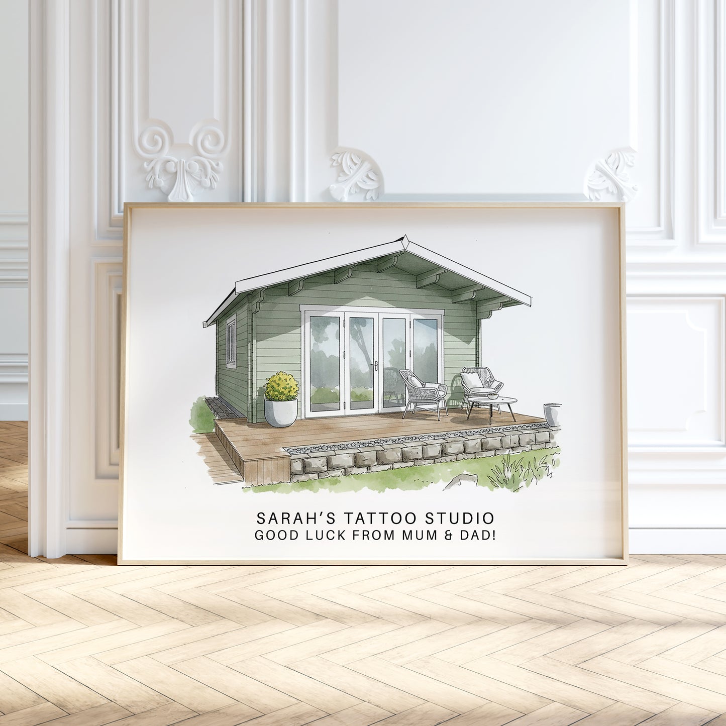 Personalised Watercolour Home Portrait