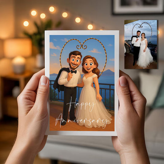 Personalised 3D Animated Cartoon Anniversary Card