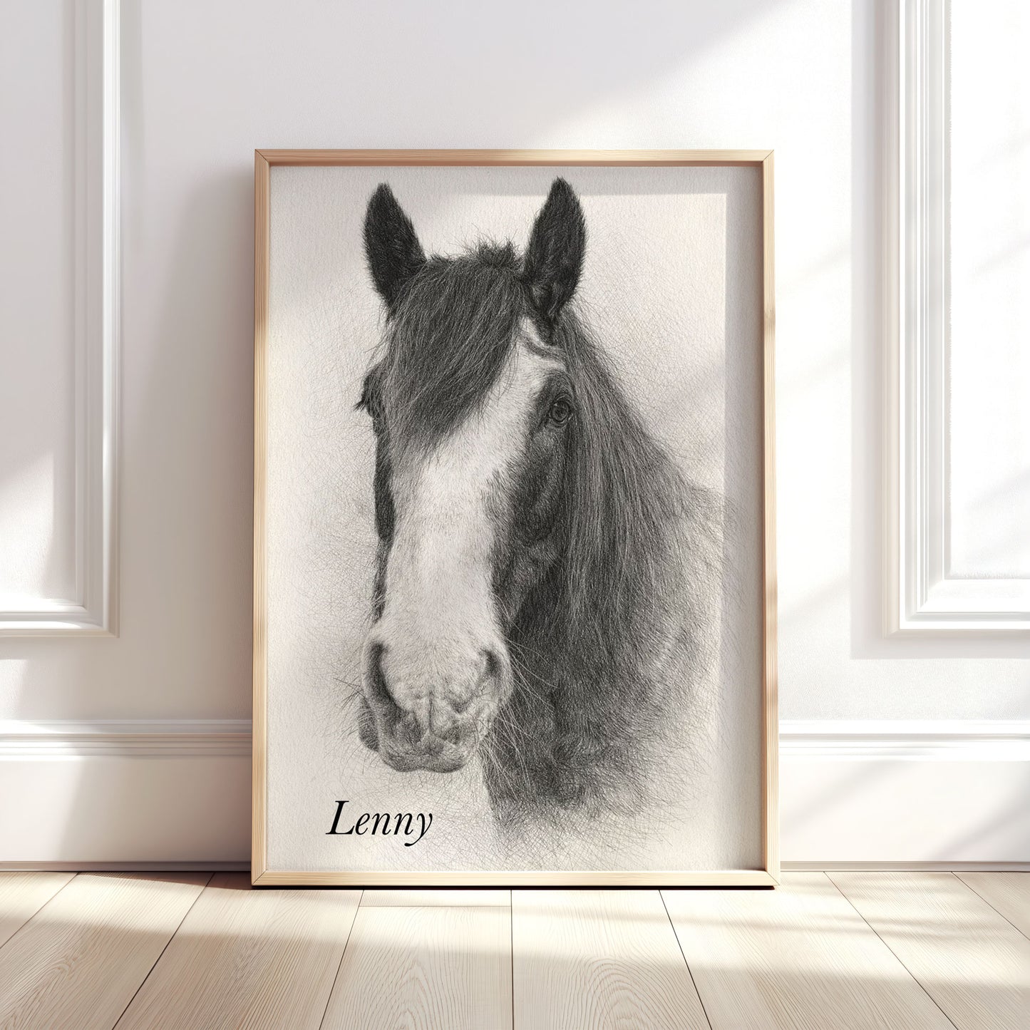 Personalised Pencil Sketch Style Pet Portrait Print
