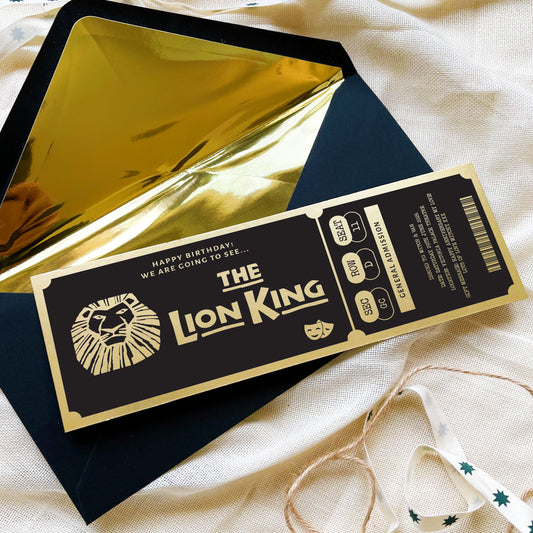 Personalised The Lion King Theatre Show Ticket Keepsake