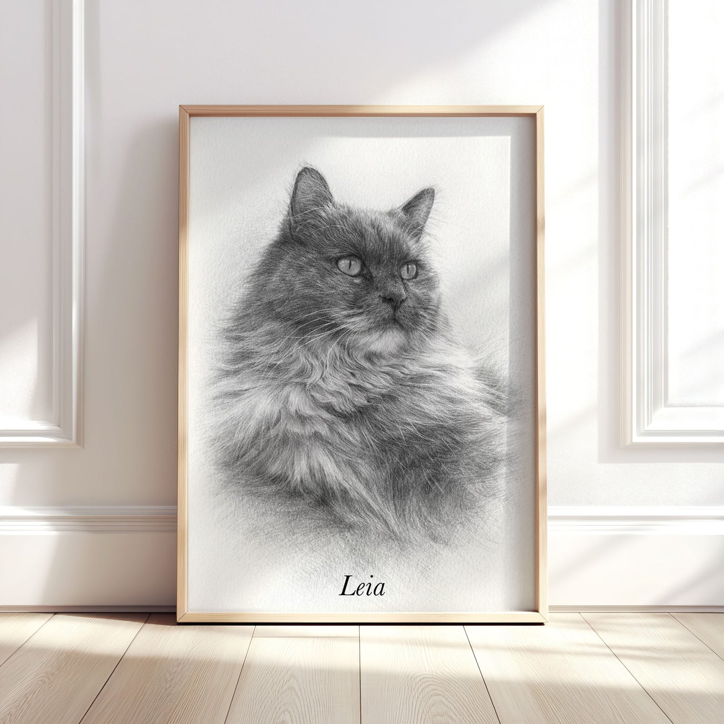 Personalised Pencil Sketch Style Pet Portrait Print