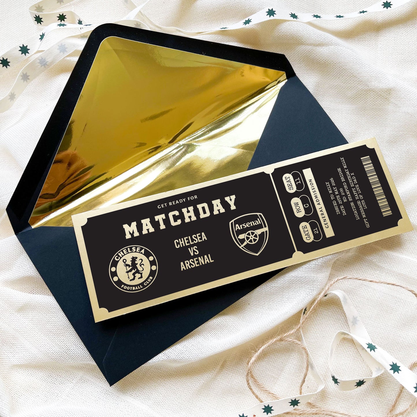 Personalised Football Matchday Ticket Keepsake