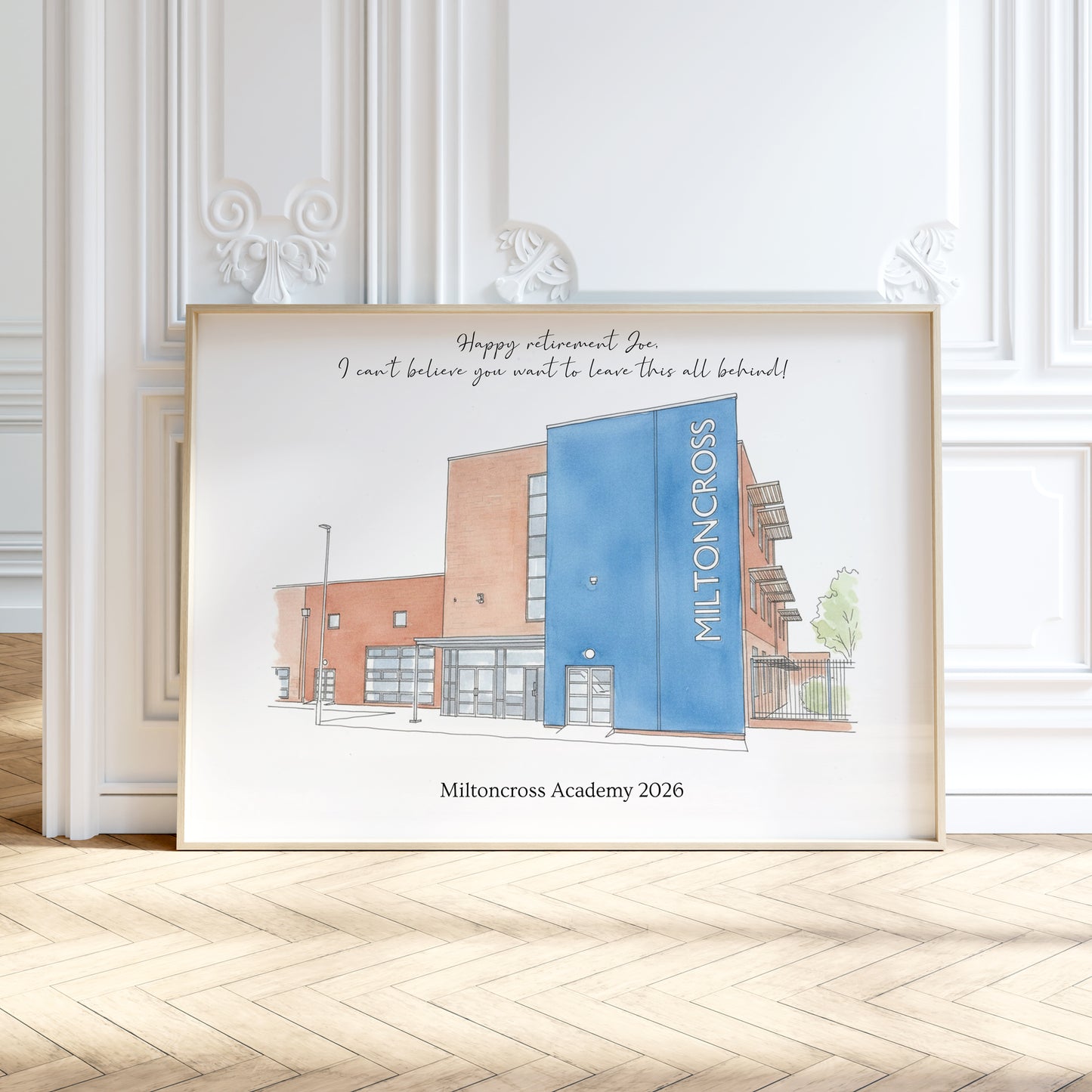 Personalised Watercolour Retirement or Leaving Gift