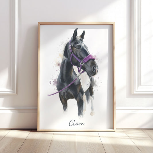 Personalised Watercolour Horse Portrait Print