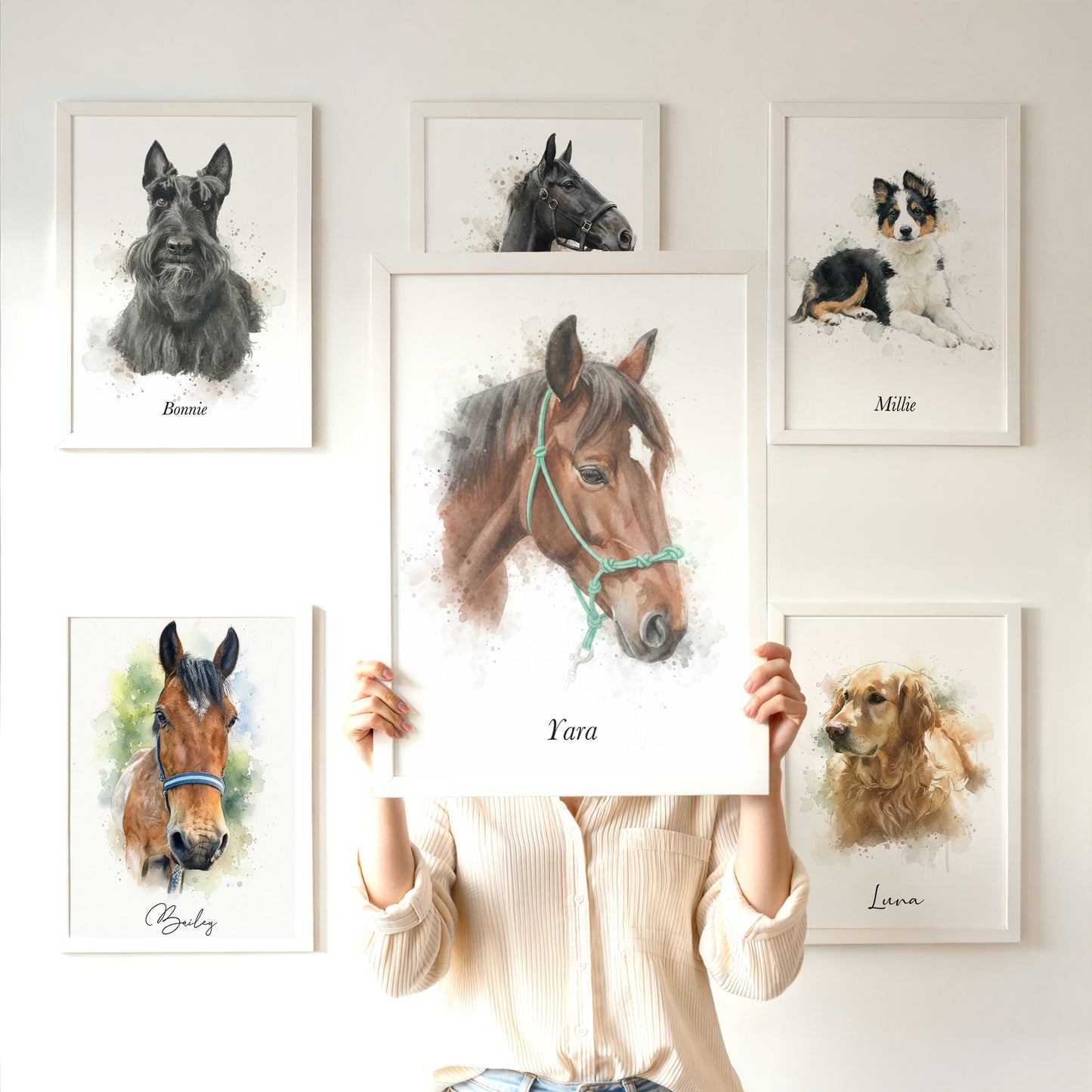 Personalised Watercolour Horse Portrait Print