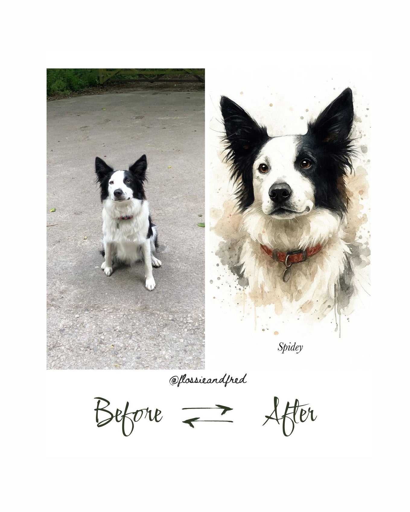 Personalised Watercolour Dog Portrait Art