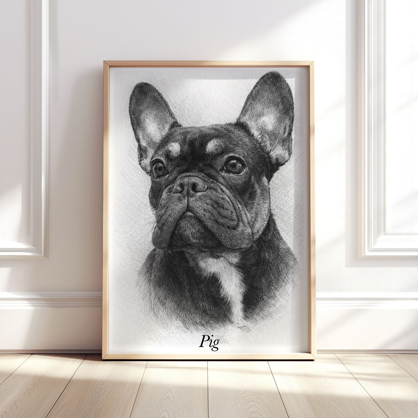Personalised Pencil Sketch Style Pet Portrait Print