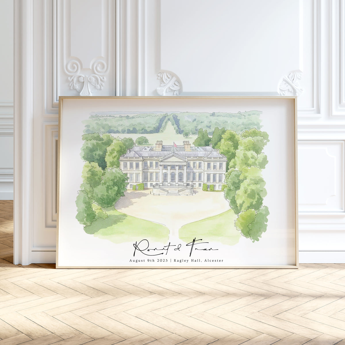 Personalised Watercolour Church or Wedding Venue Portrait