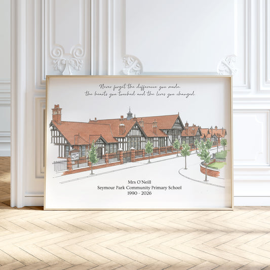 Personalised Watercolour Retirement or Leaving Gift