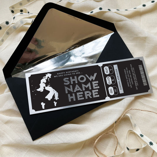 Personalised Silver Custom Theatre Show Ticket Keepsake