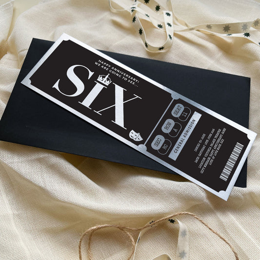 Personalised Six Theatre Show Ticket Keepsake