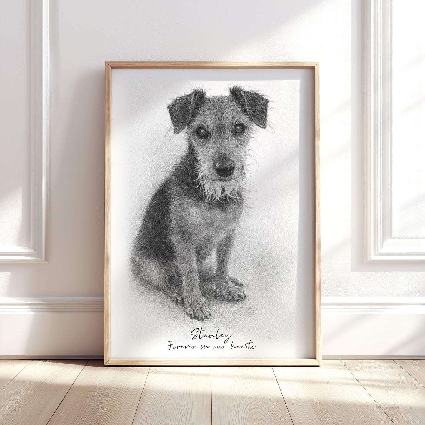 Personalised Pencil Sketch Style Pet Portrait Print