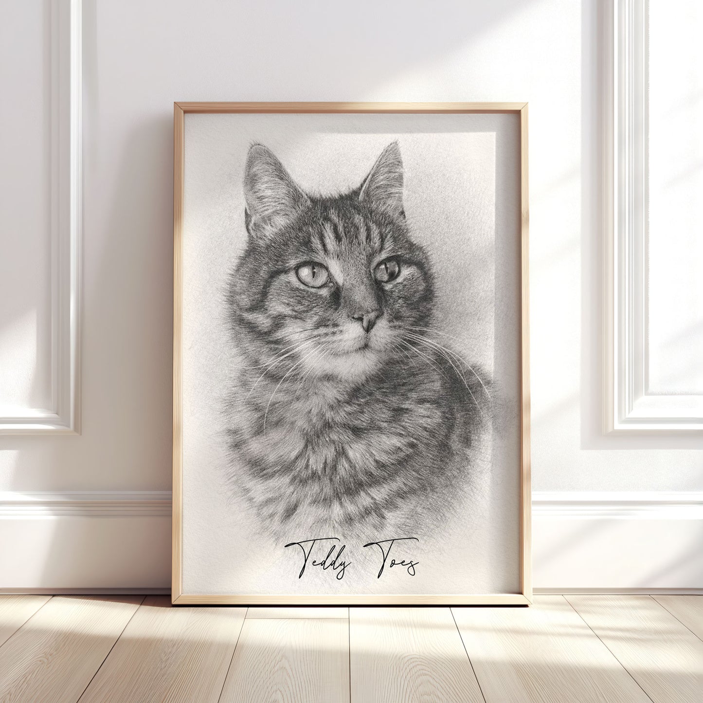 Personalised Pencil Sketch Style Pet Portrait Print