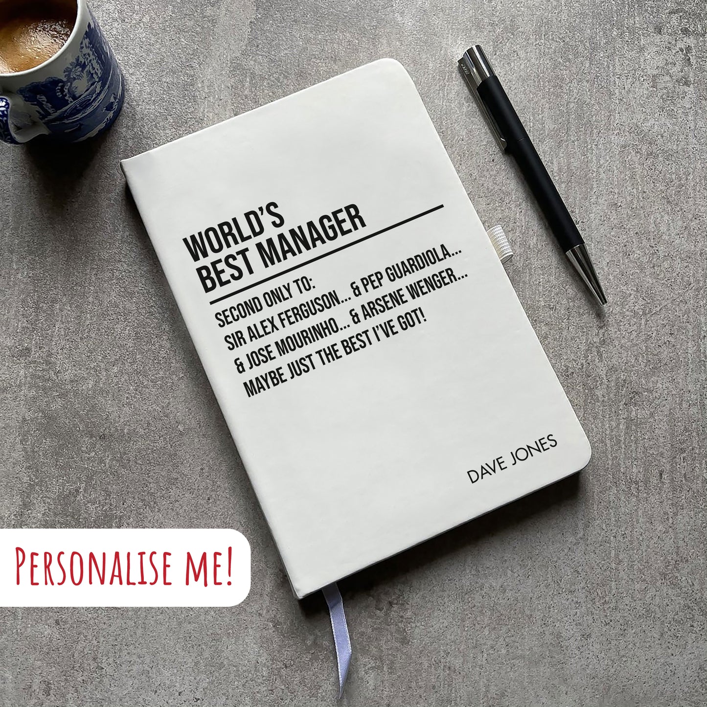 Funny Personalised "World's Best Manager" Notebook