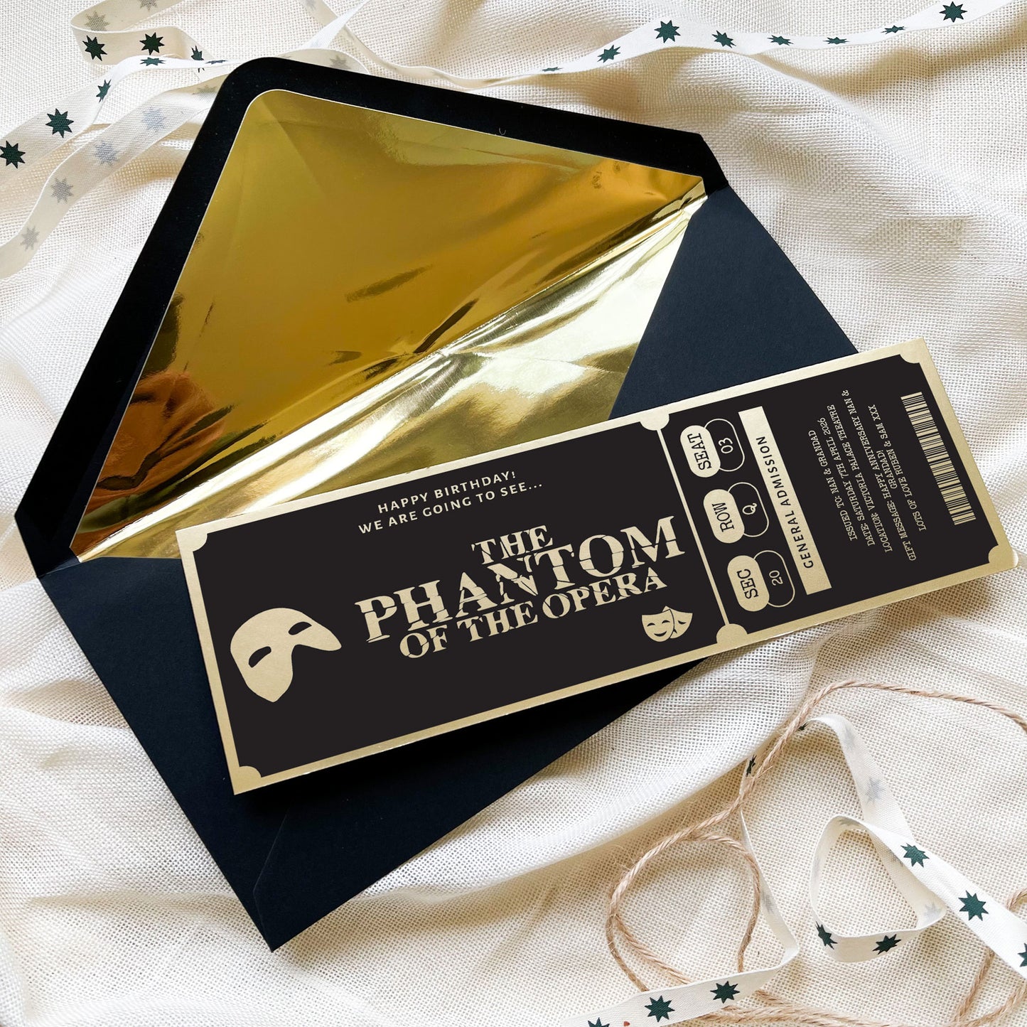 Personalised Mamma Mia Theatre Show Ticket Keepsake