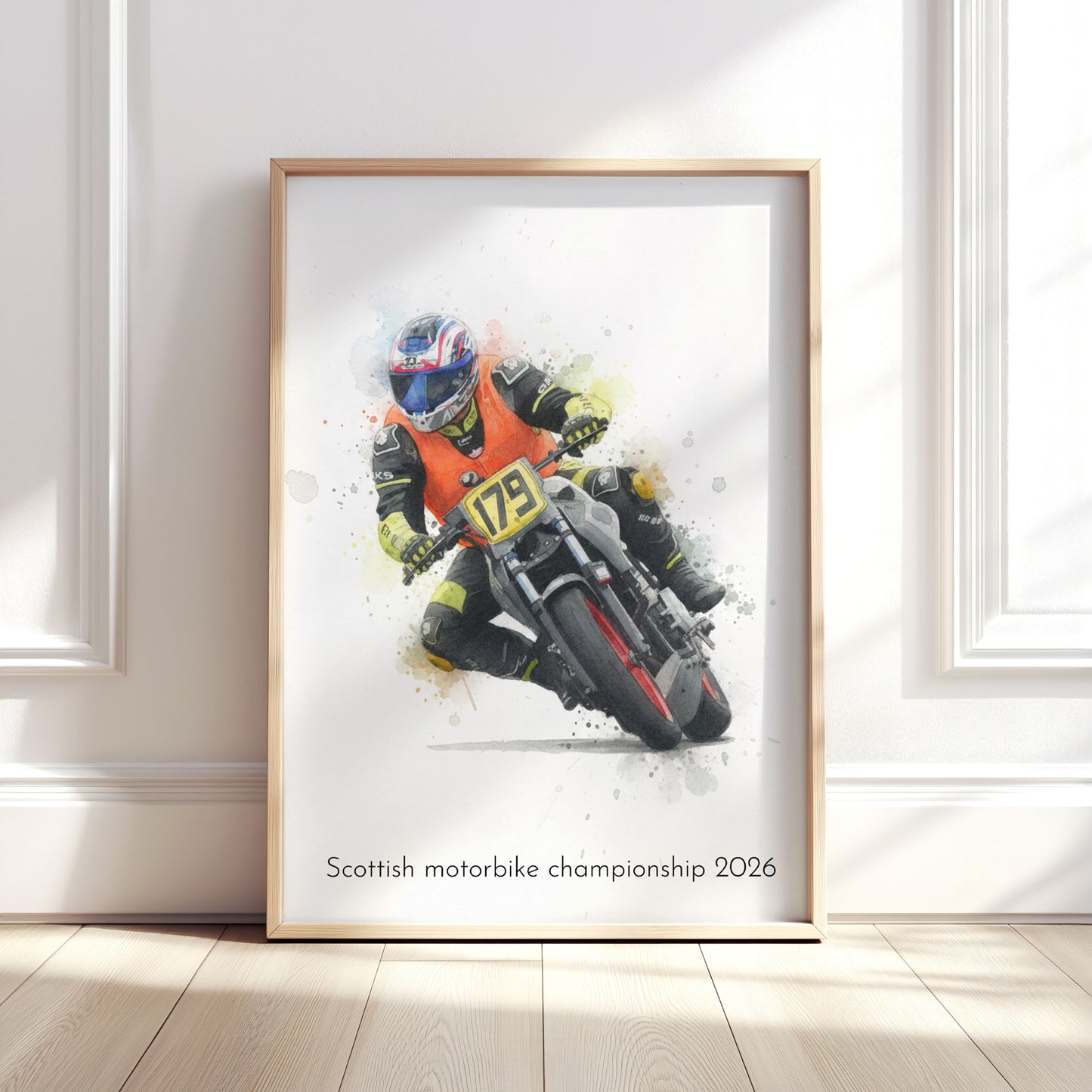 Personalised Motorbike Watercolour Print From Your Photo