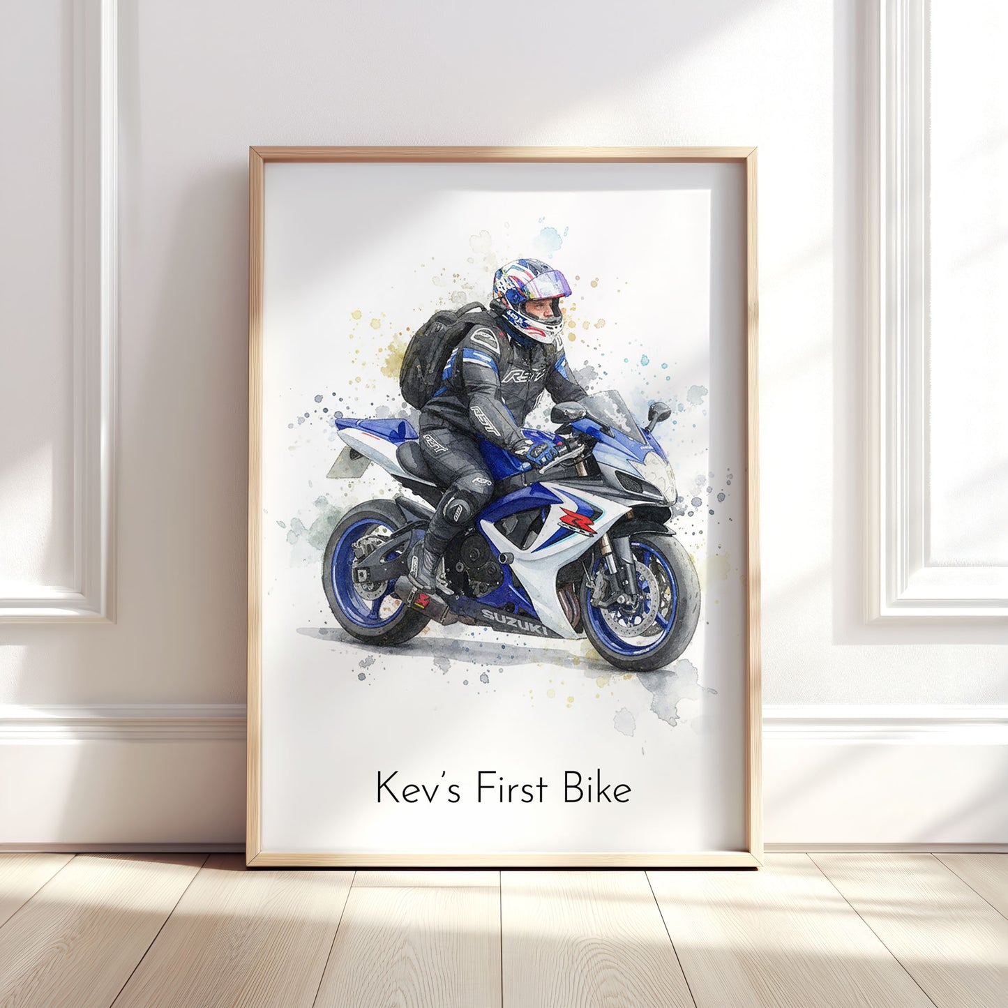 Personalised Motorbike Watercolour Print From Your Photo