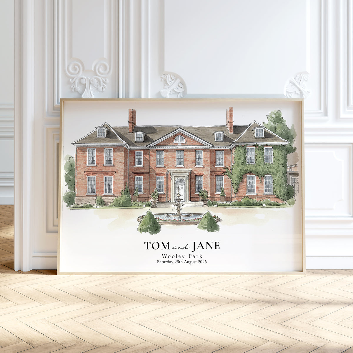 Personalised Watercolour Wedding Venue Portrait