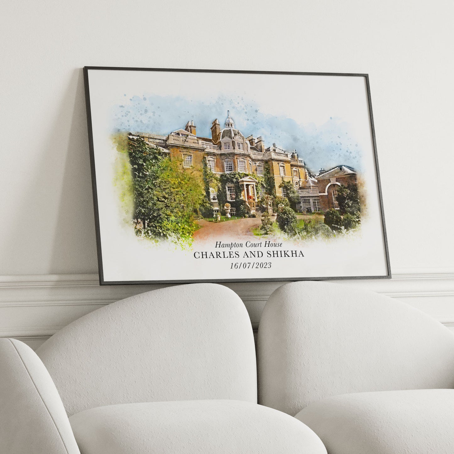 Personalised Watercolour Wedding Venue Portrait