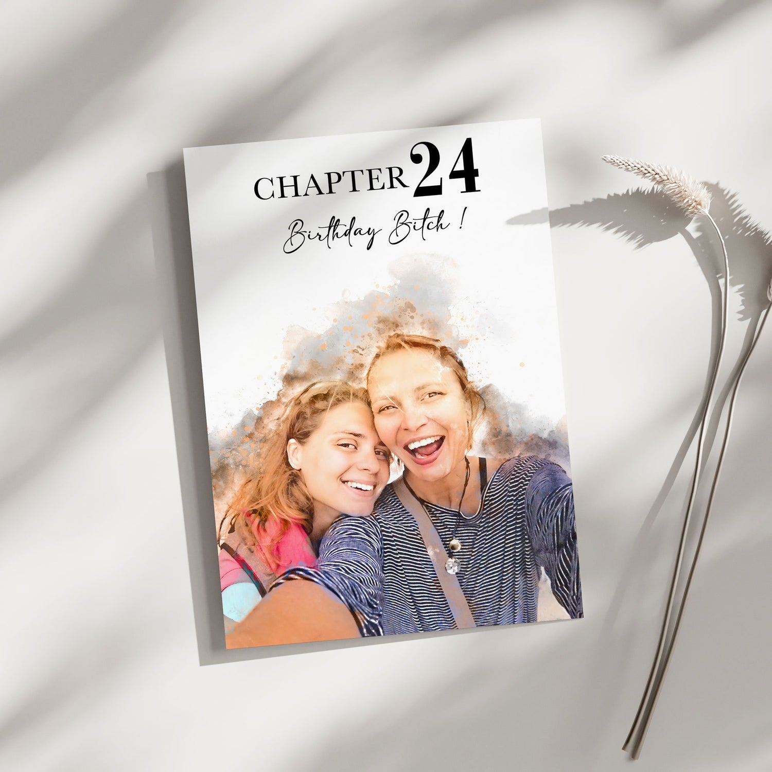 Personalised Watercolour Birthday Cards from Your Own Photo | Milestone Birthday Card | Special Occasion | 30th | 40th | 50th | 60th | 21st